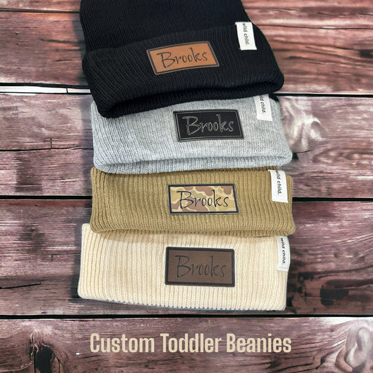 Toddler Beanie with Custom Name Patch