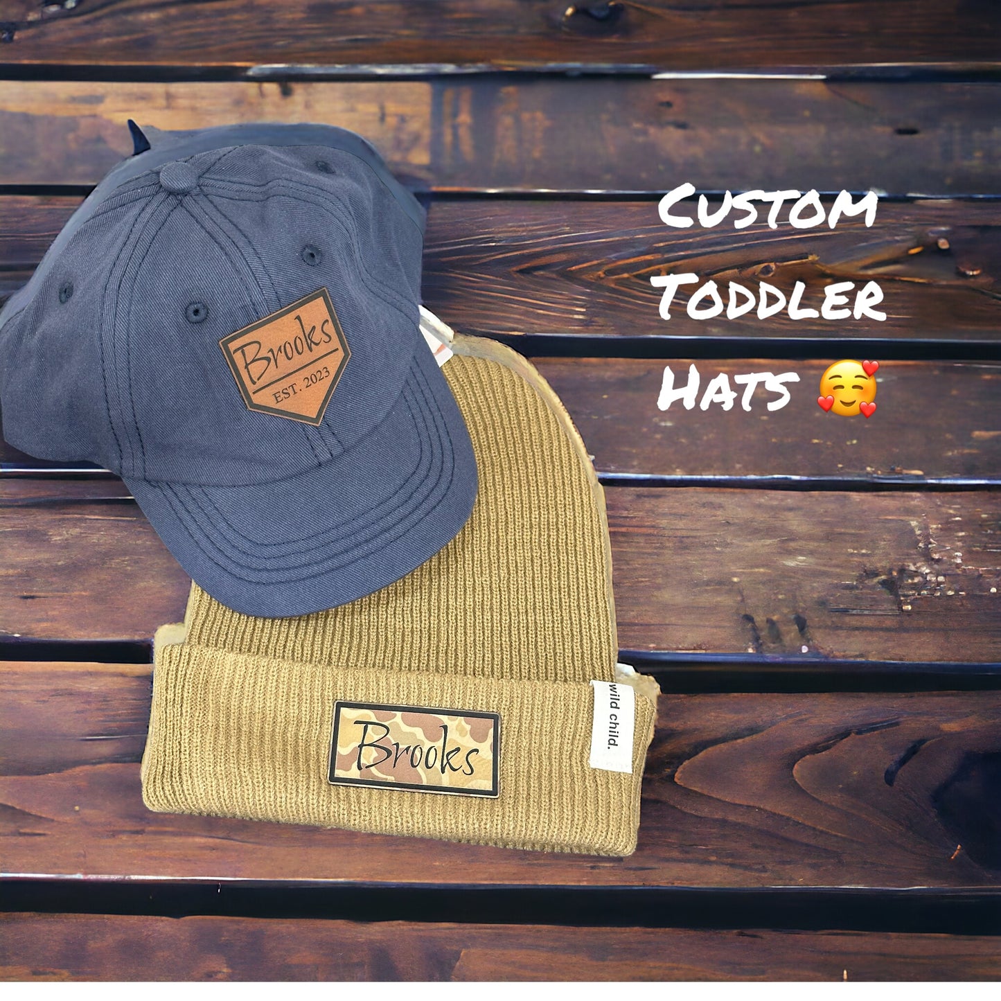 Toddler Beanie with Custom Name Patch